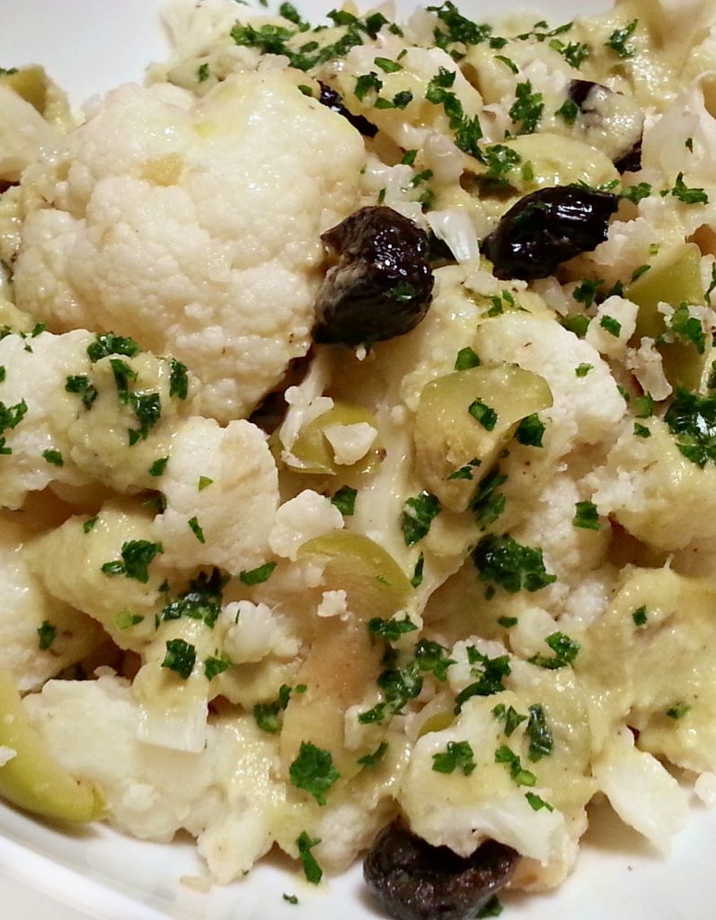 Cavolfiore con crema di olive ricetta veloce