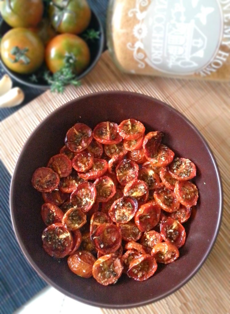 Pomodorini confit con timo e zucchero integrale ricetta facile