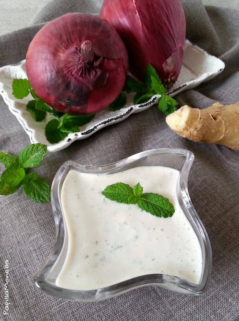 Salsa greca alla menta con zenzero e Tropea ricetta light