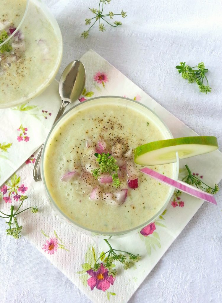 Gazpacho verde con soia e coriandolo ricetta light