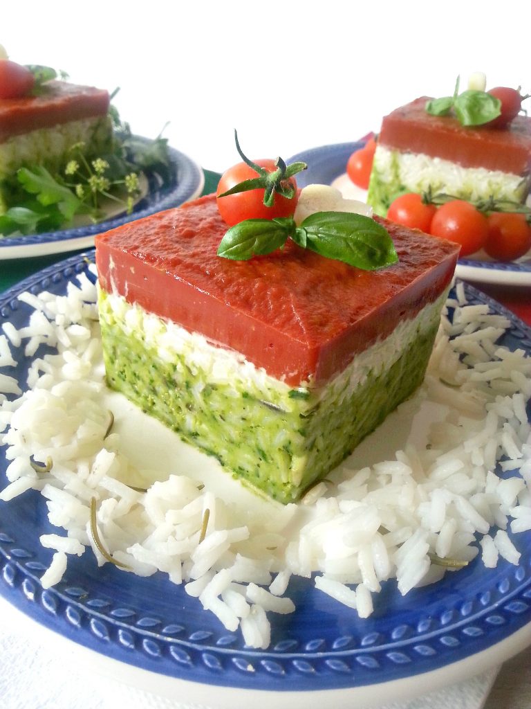 Tortino tricolore di riso e pomodoro facile