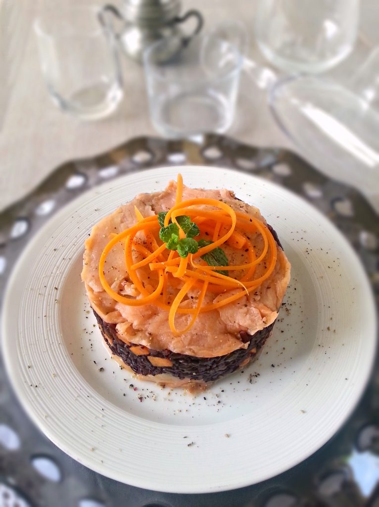 Tortino di riso venere e salmone affumicato ricetta light