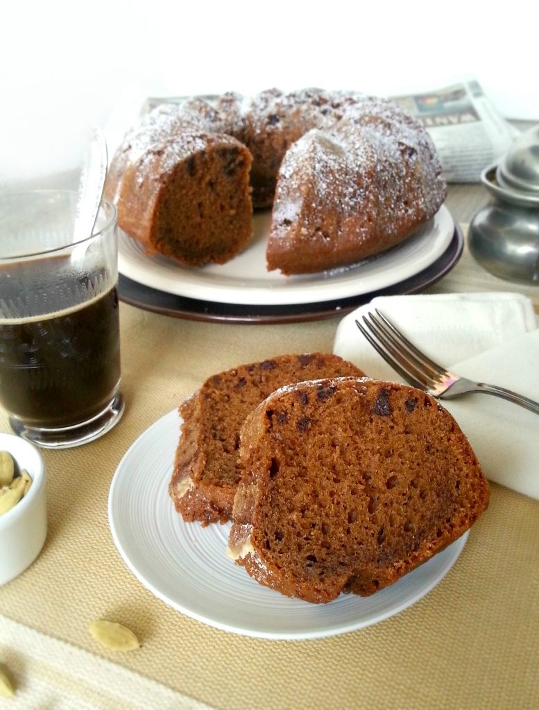 Ciambella al cardamomo caffè e cioccolato senza burro