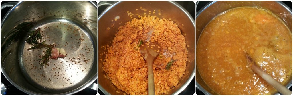 Zuppetta di zucca e lenticchie rosse cottura
