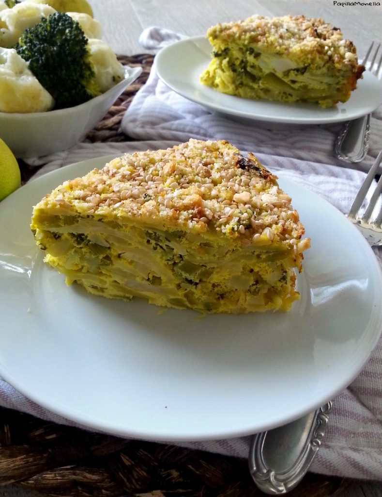 Frittata di gambi di cavolo e sesamo dorato ricetta light