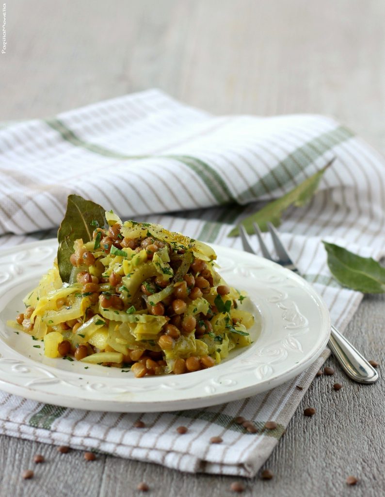 Verza lenticchie e mela bianca al curry ricetta light