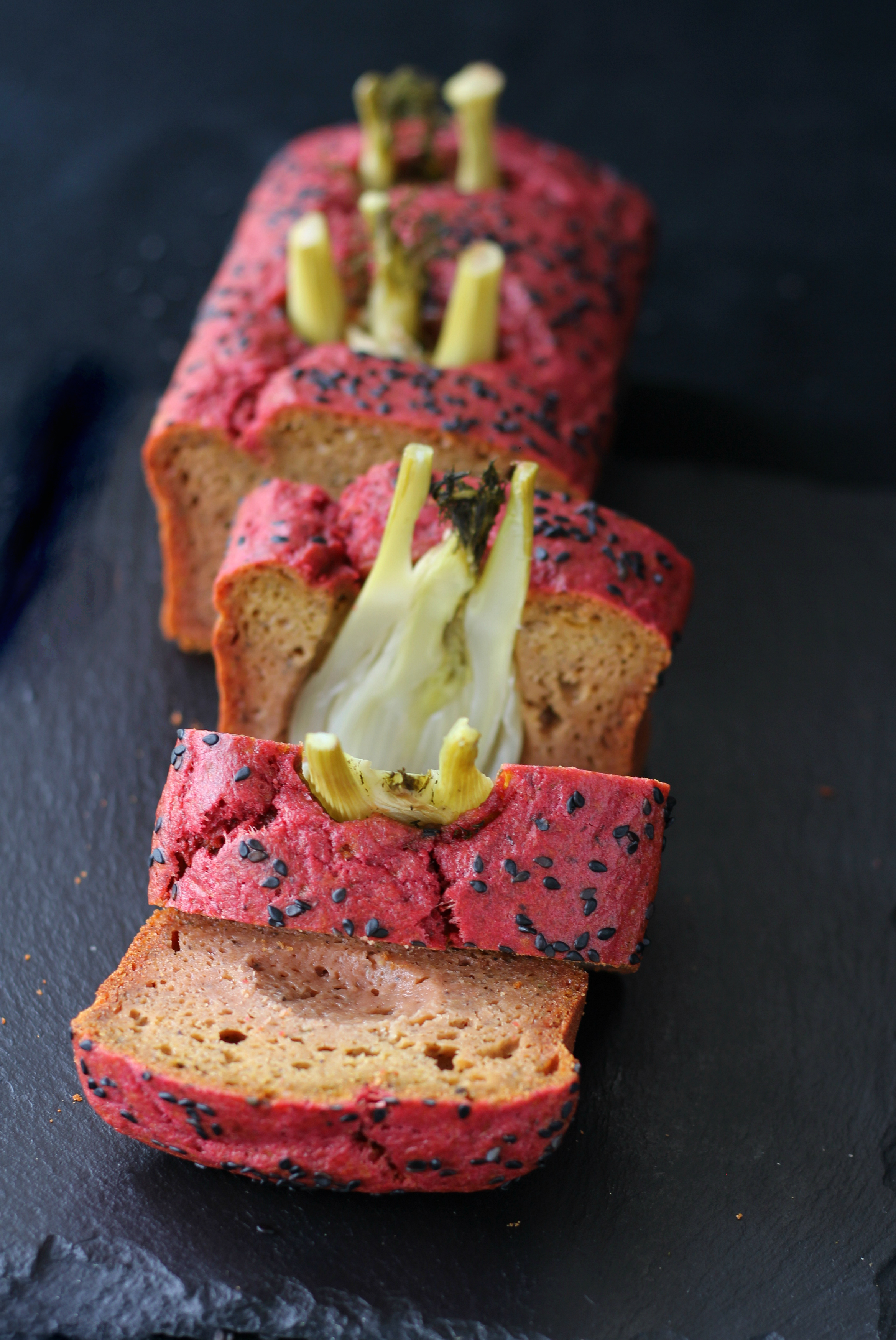 Plumcake salato barbabietole e finocchi interi facile