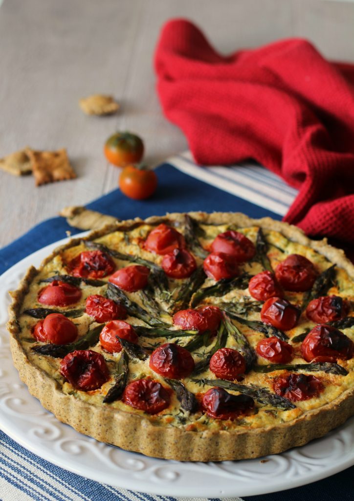 Crostata salata vegana canapa e pomodorini light