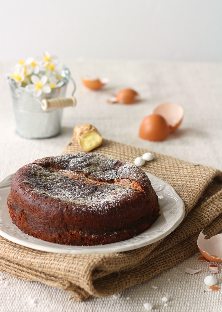 Torta solo tuorli al cioccolato e zenzero senza burro