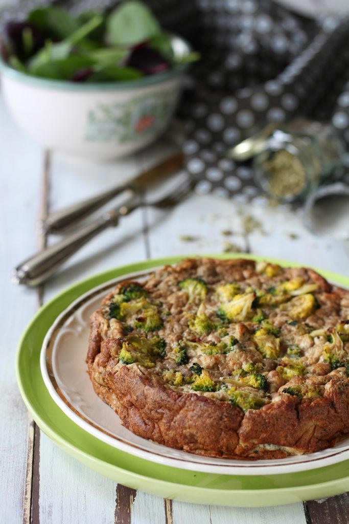 Frittata leggera di albumi broccoli e origano al forno