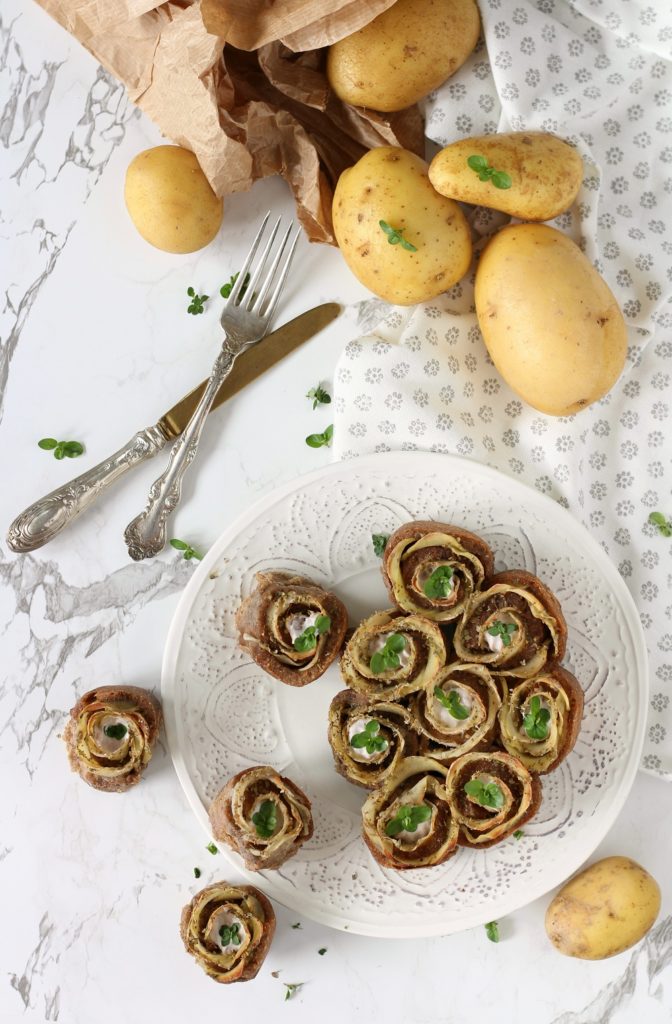 Torta salata con patate e senape finger food