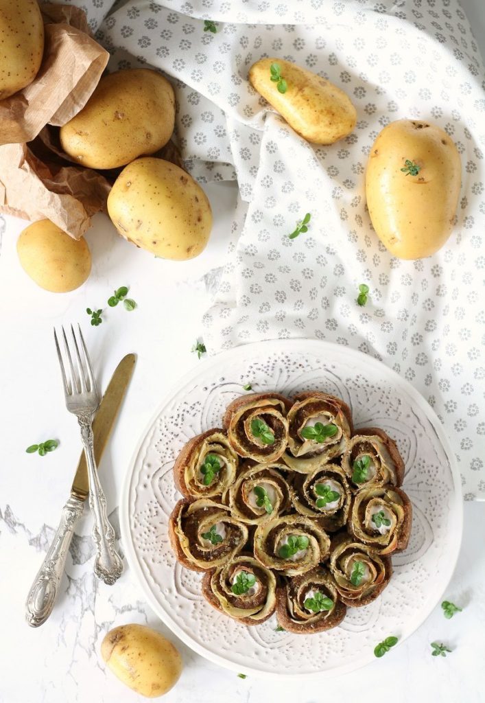 Torta salata con patate e senape light