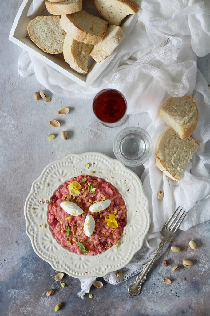 Risotto barbabietola e caprino al profumo di limone SENZA BURRO