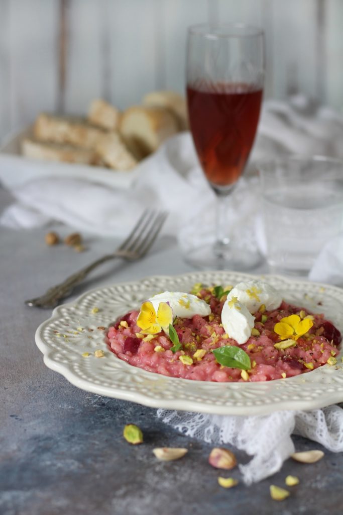 Risotto barbabietola e caprino al profumo di limone RISATE E RISOTTI