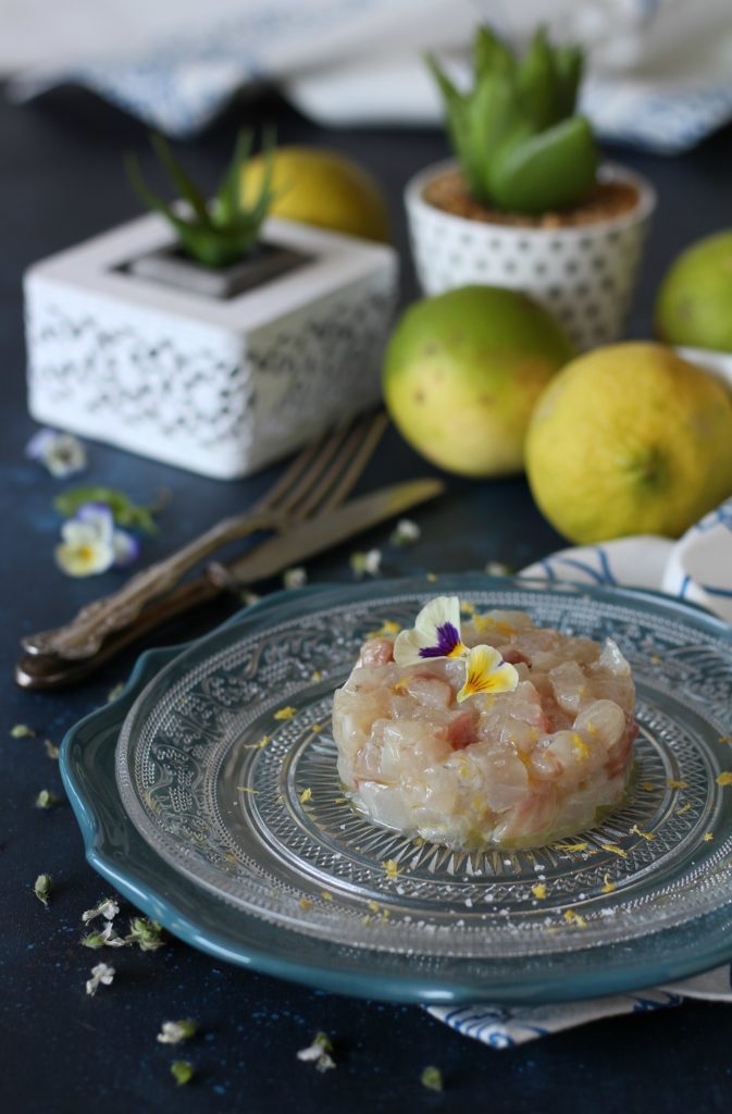 Tartare di branzino con limone e sale al tartufo bianco facile e veloce