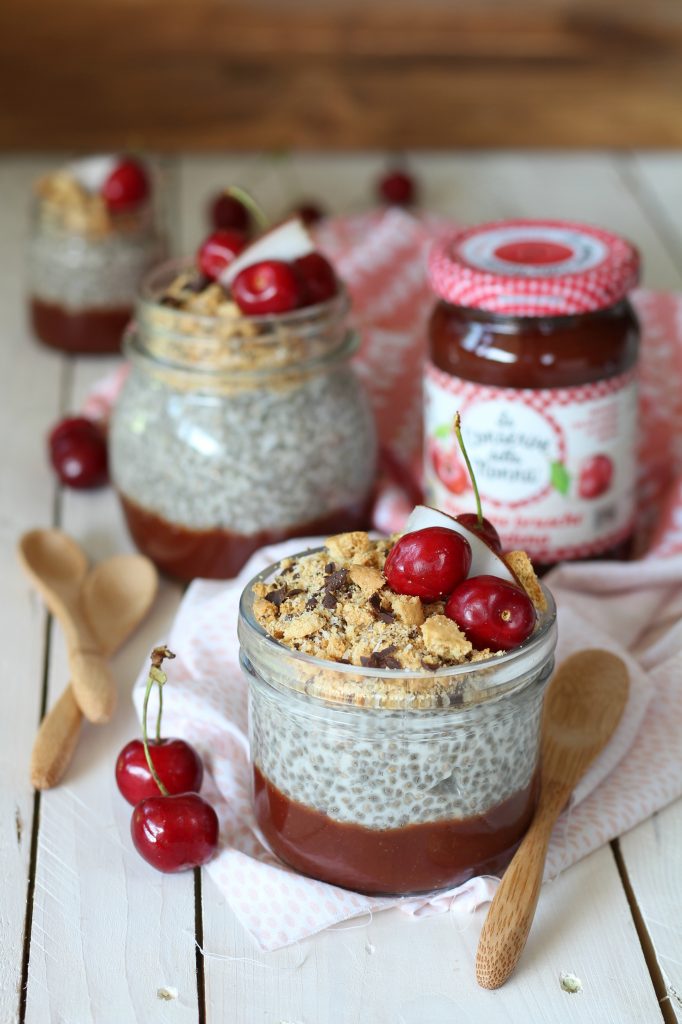 dessert alla chia con cocco e amarene brusche le conserve della nonna