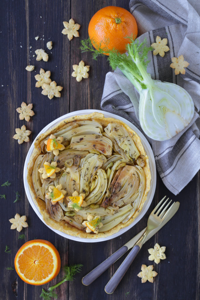 Tarte tatin finocchi e arancia ricetta vegan