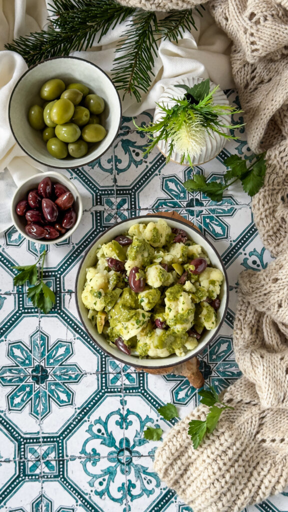 Insalata di cavolfiore con crema di olive