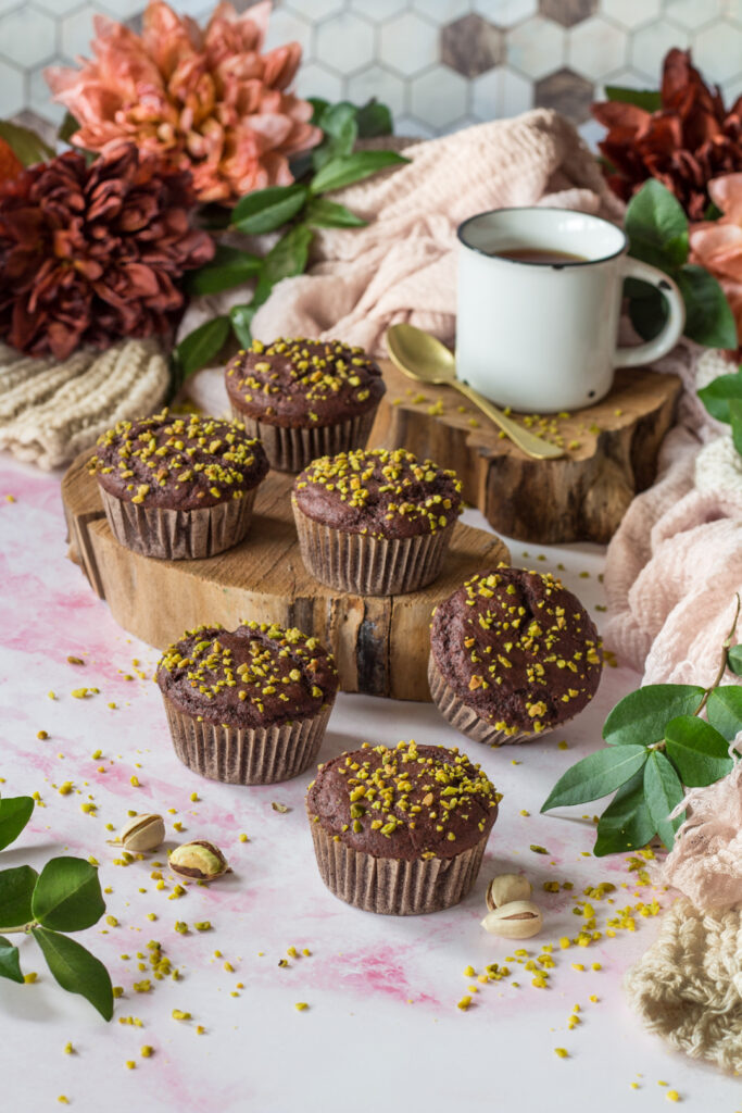 Muffin vegani integrali barbabietola e cioccolato