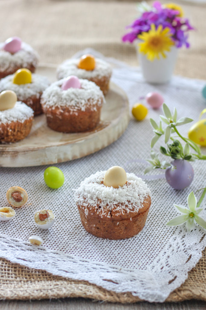 Vegan muffin pasquali cocco e cacao veloci e leggeri