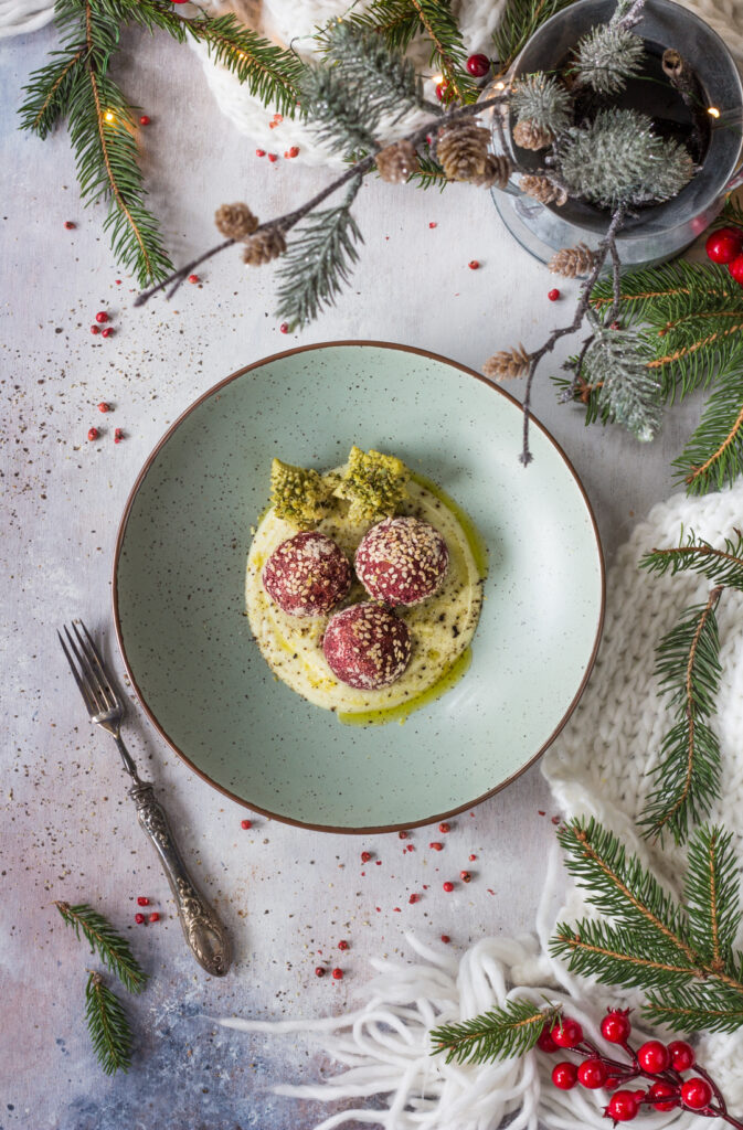 polpette veg ceci e barbabietola