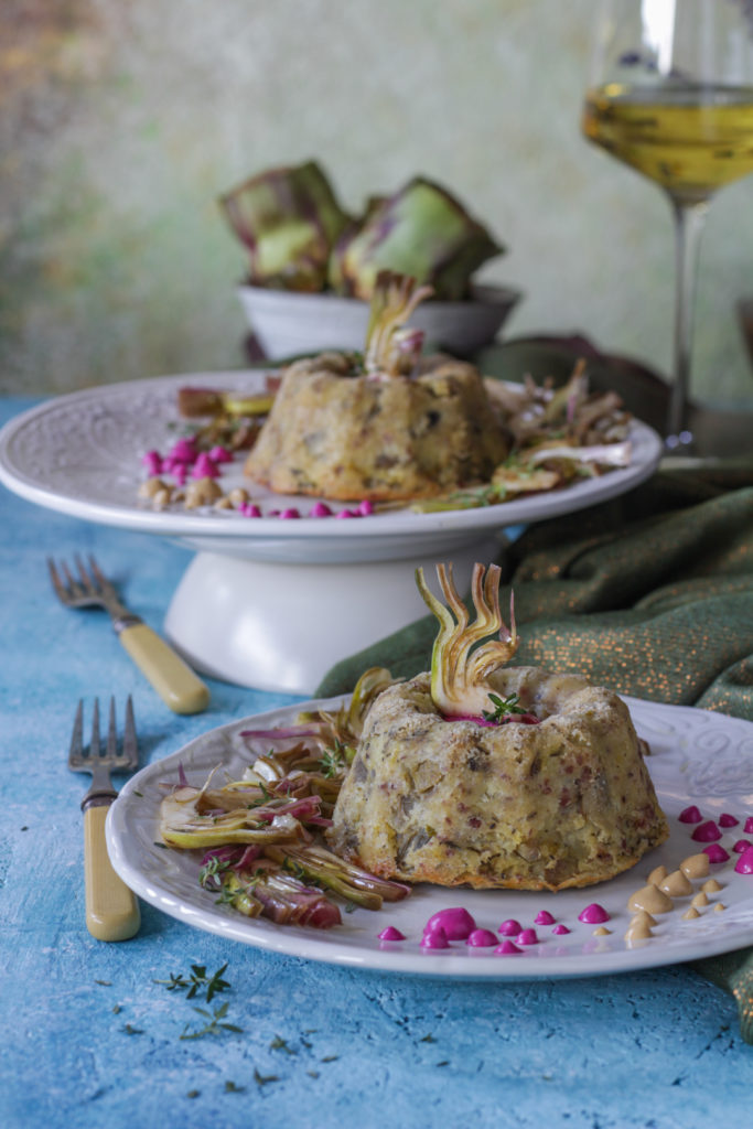 Gateau di carciofi al vino bianco e salsiccia facile e veloce