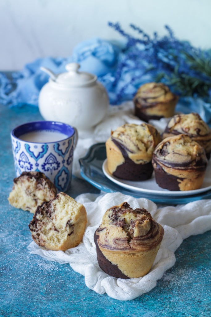 Muffin marmorizzati con vaniglia e cacao senza lattosio