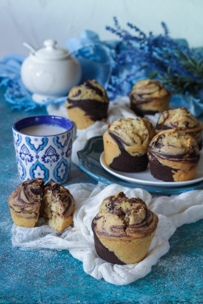 Muffin marmorizzati con vaniglia e cacao senza lattosio facili e veloci