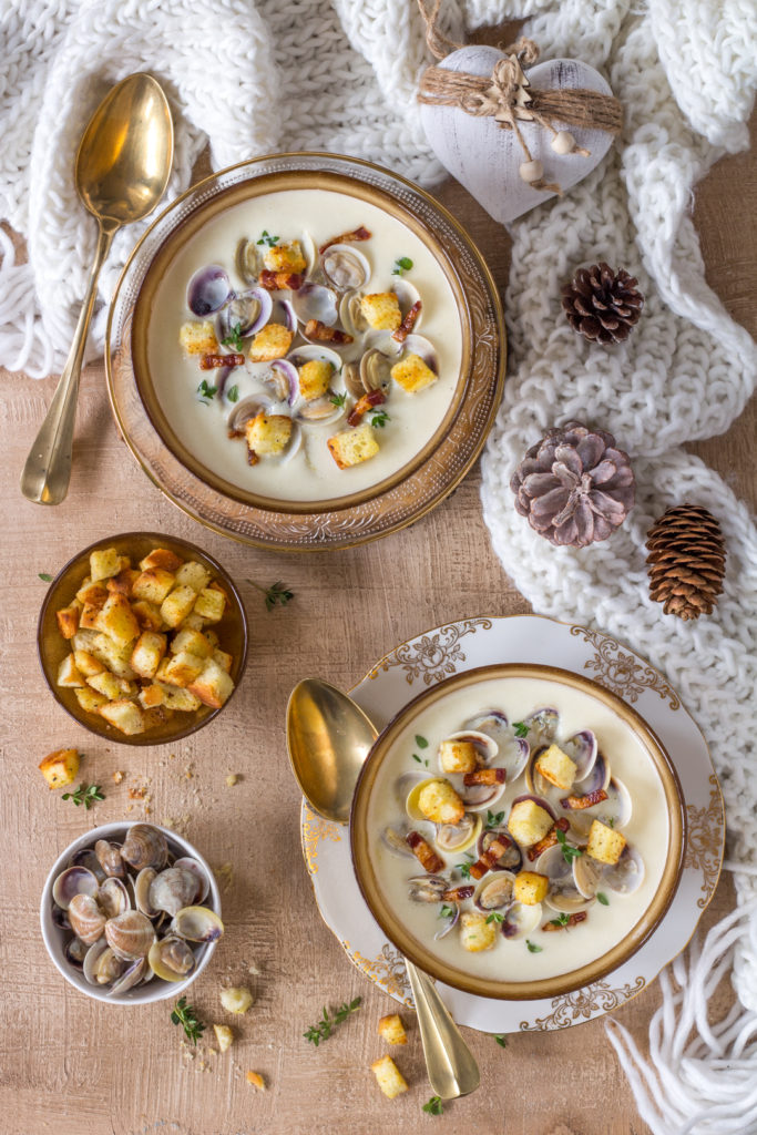 Clam chowder - zuppa patate e vongole New England