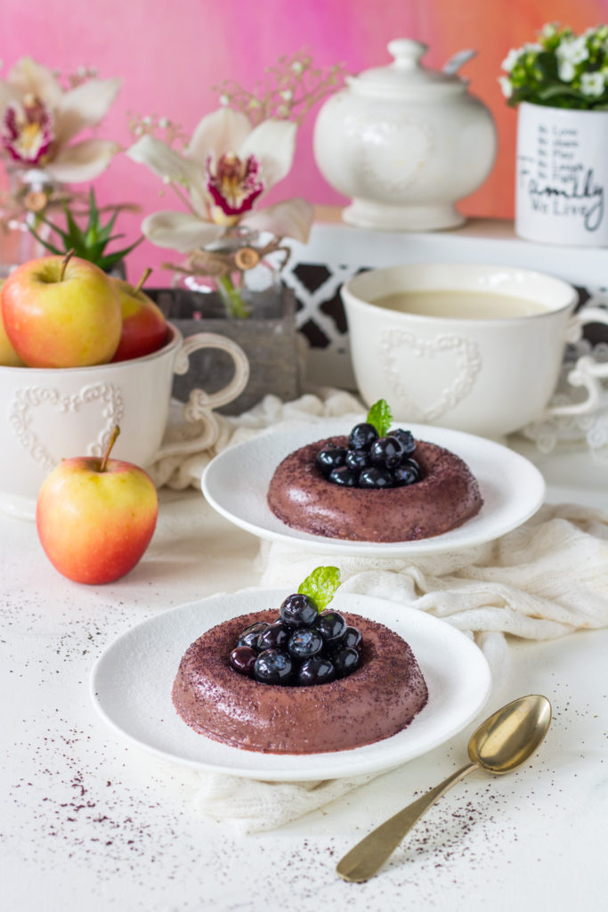 Budino veg alla mela acai e mirtilli naturalebio