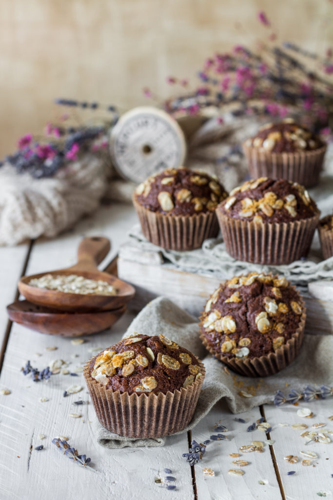 Muffin vegan con farro e fiocchi di avena facili e light