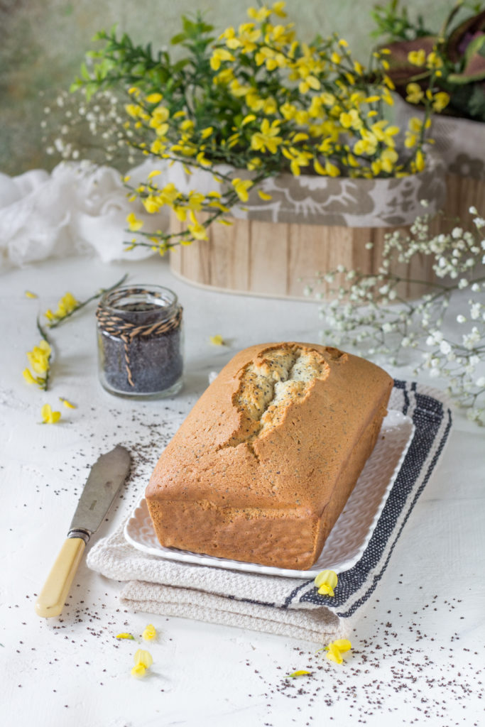 Plumcake albumi e succo di frutta con semi di papavero 