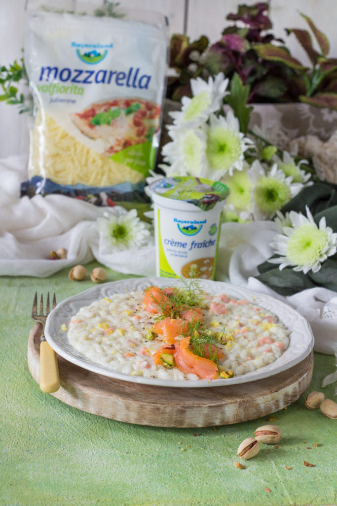 Risotto alla creme fraiche con finocchi e salmone Bayernland italia