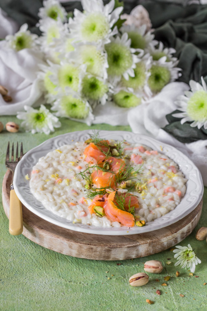 Risotto alla creme fraiche con finocchi e salmone