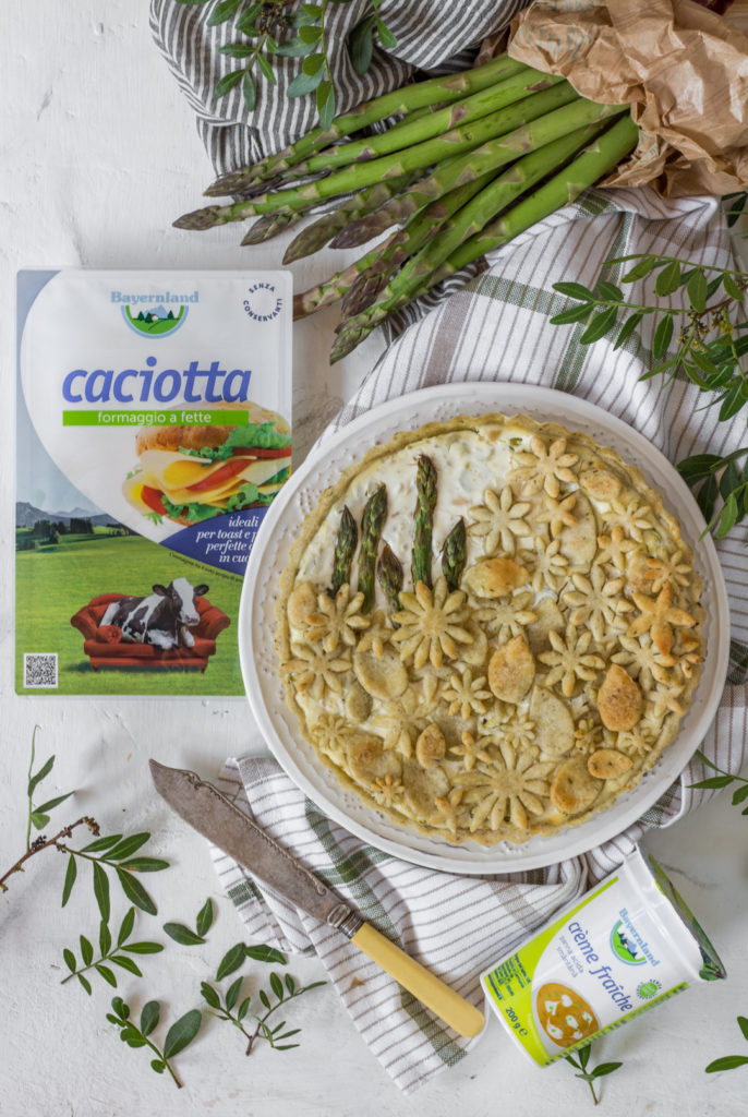 Torta salata asparagi caciotta e crème fraiche bayernland