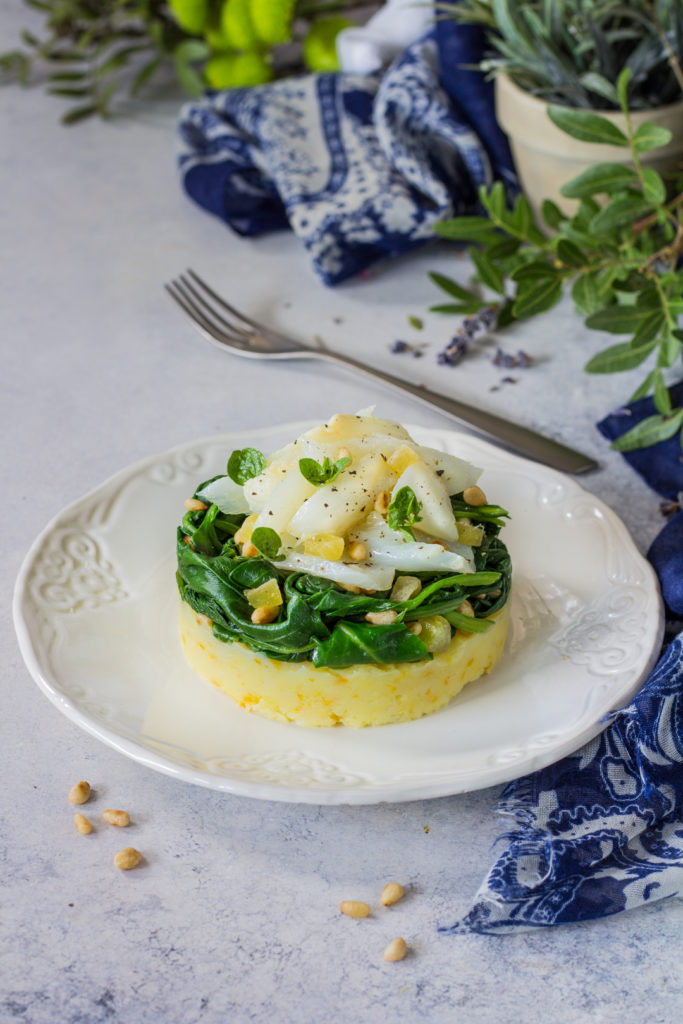 Tortino di stoccafisso con patate agli agrumi