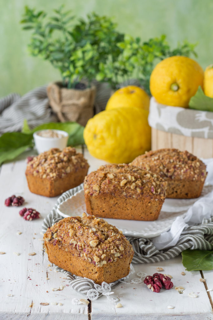 Vegan plumcake noci avena e marmellata