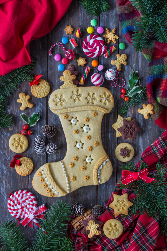 calza della Befana di pasta frolla