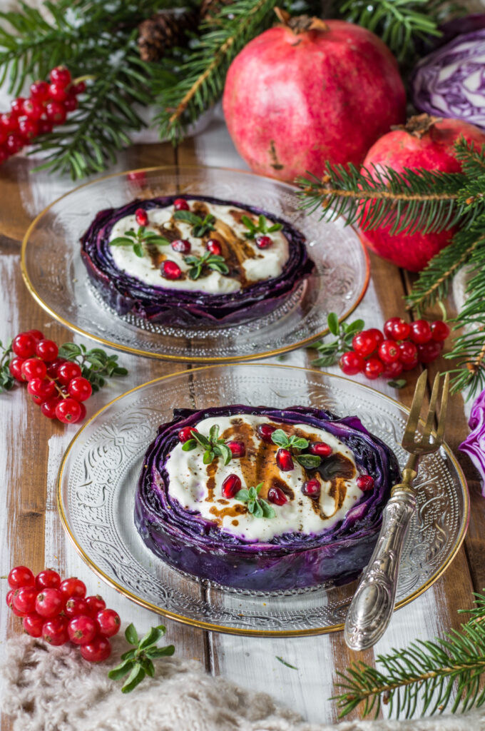 Cavolo cappuccio al forno con creme fraiche