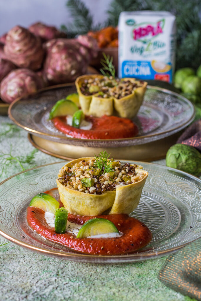 Lasagne muffin con verdure e lenticchie