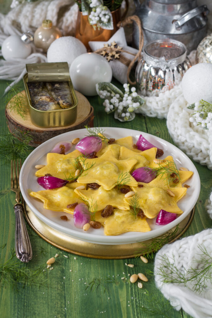 Ravioli a stella con sardine in agrodolce NATALE