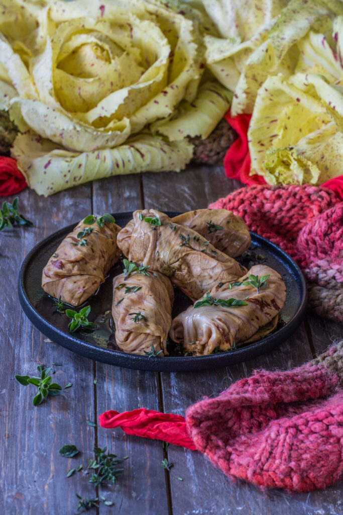 Involtini di radicchio variegato