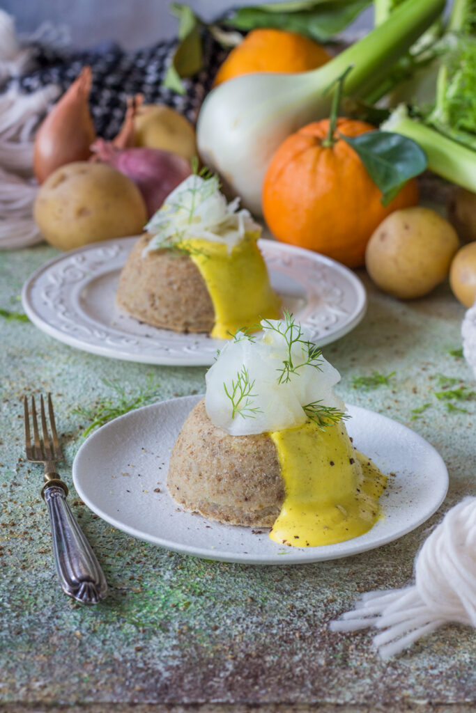 Sformatini veg finocchi e crema di arancia