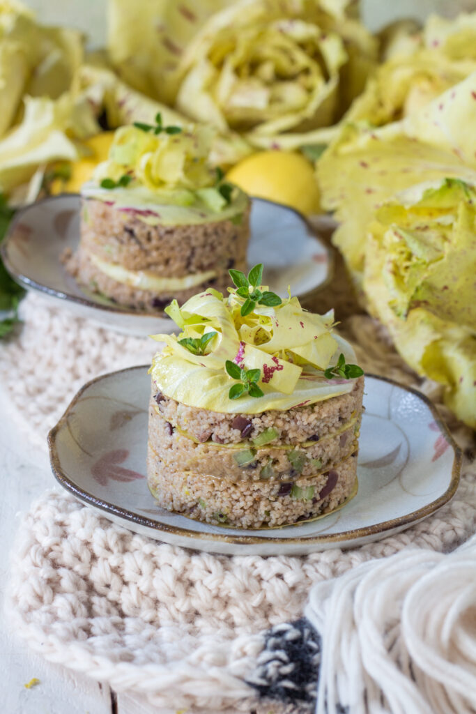 Cous cous con radicchio variegato vegan facile e light