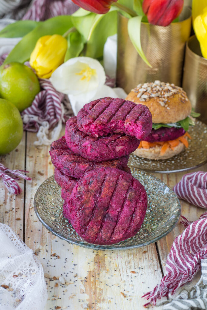 burger vegani alla barbabietola senza legumi