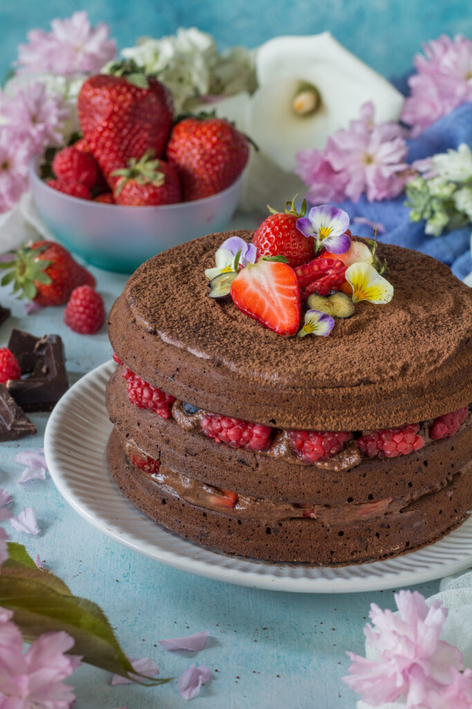 Torta e ganache al cioccolato 