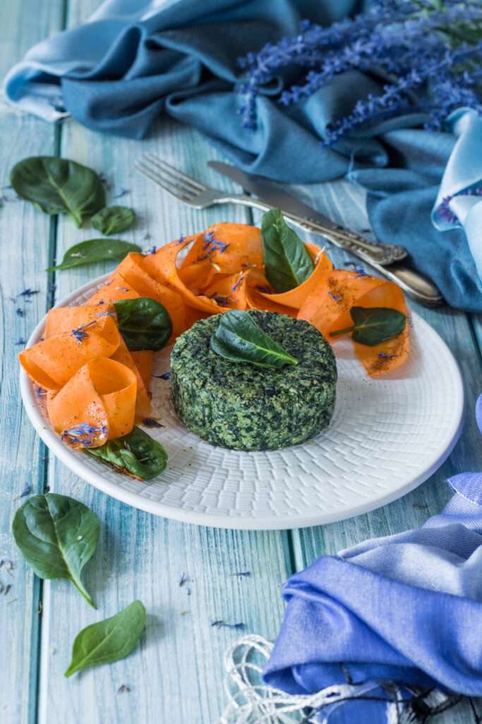 Burger di spinaci con scamorza affumicata