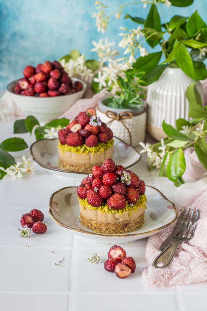 Cheesecake vegan con fragola profumata di Tortona