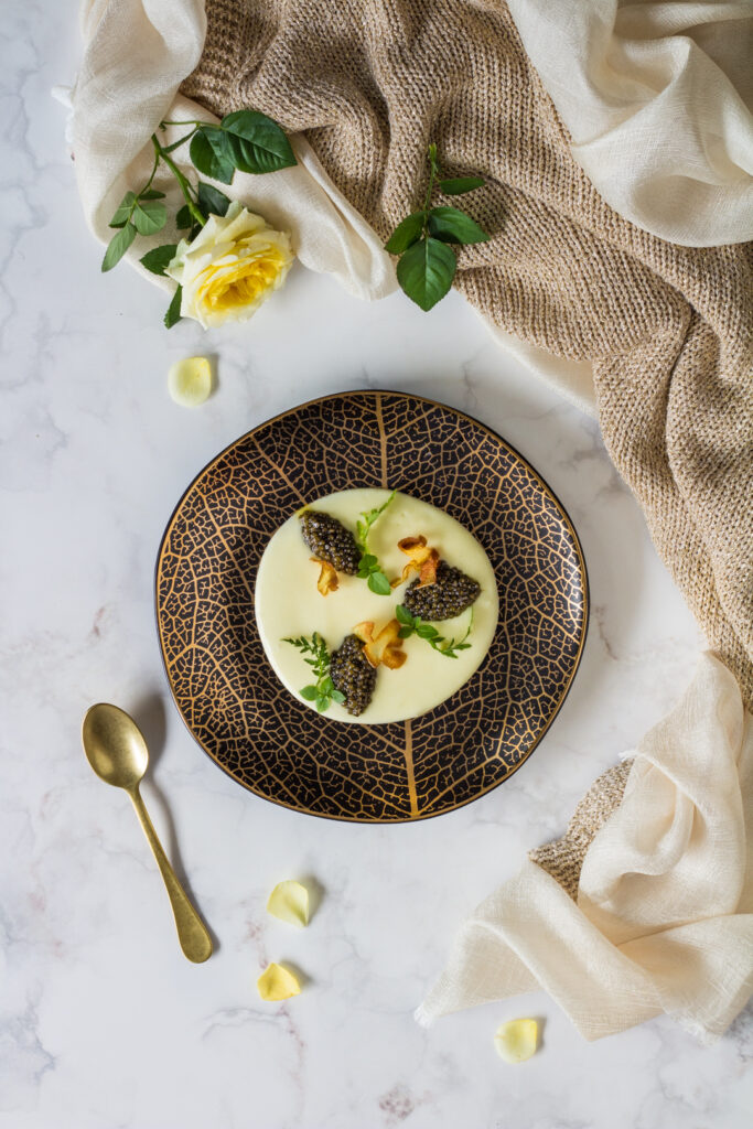 caviale su crema di patate ricetta