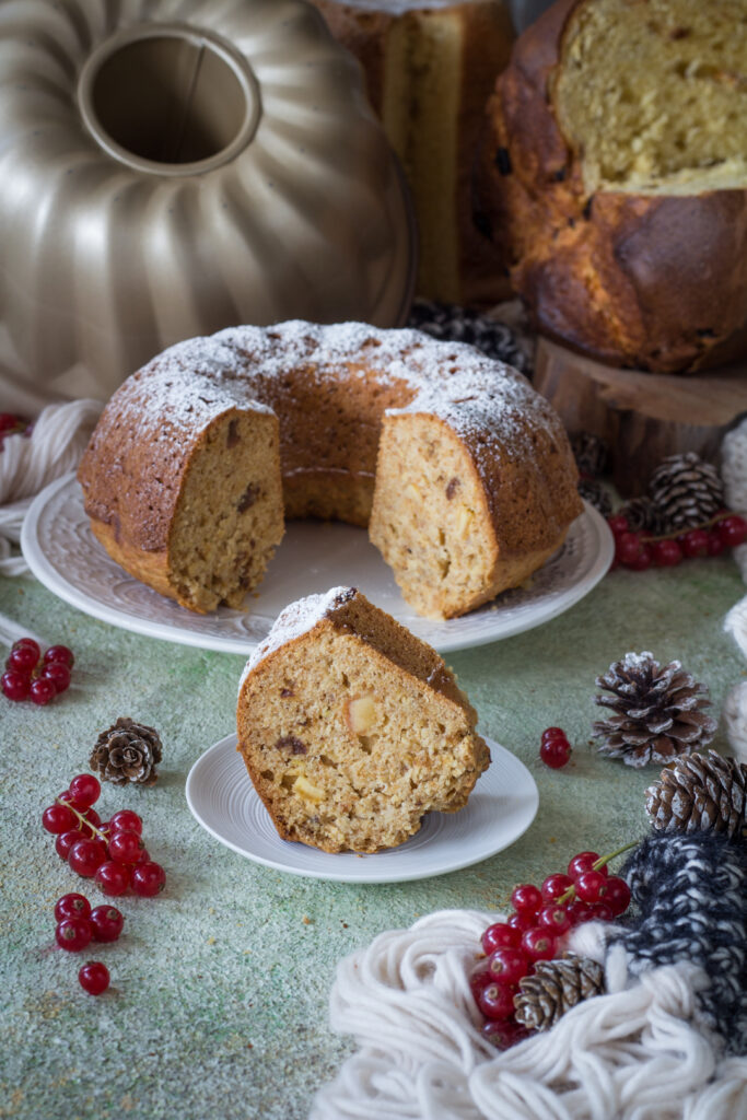 ciambella panettone avanzato fetta pronta da gustare